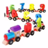 Tren de números de madera para niños.